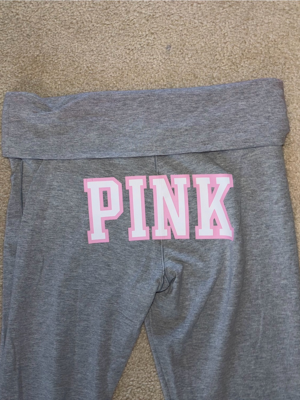 Victoria's Secret PINK Gray Joggers with Pink Logo